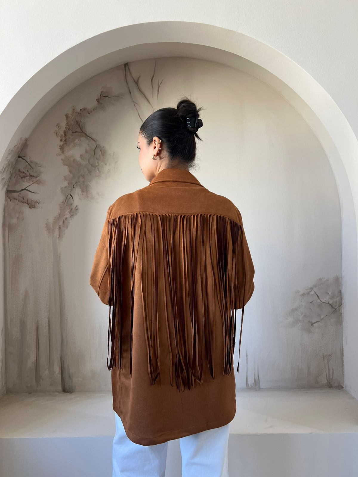 Suede Blazer In Camel