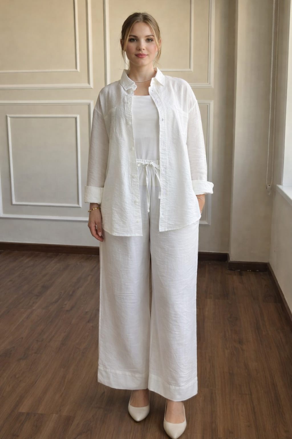Shirt With Wide Leg Trousers set