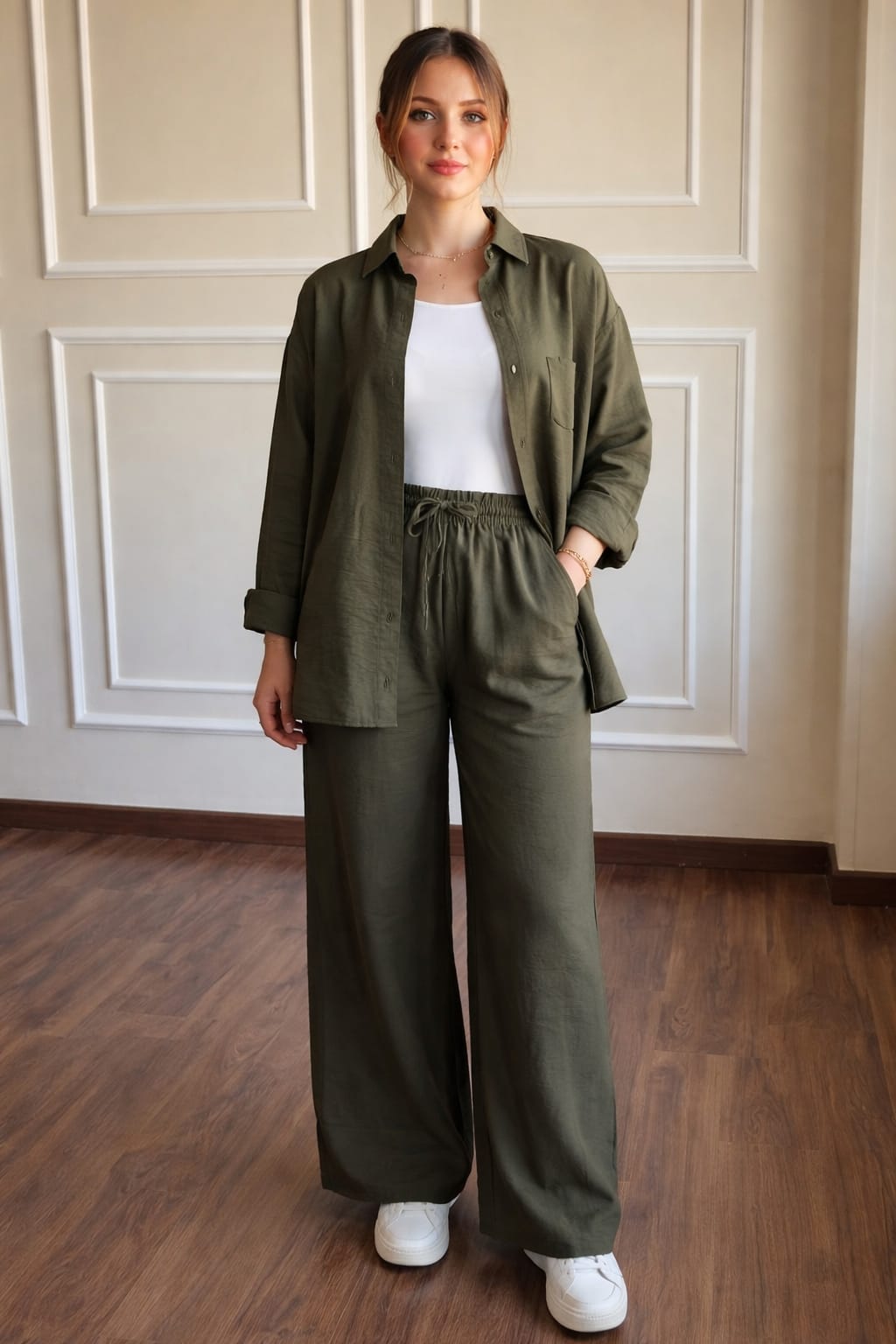Shirt With Wide Leg Trousers set