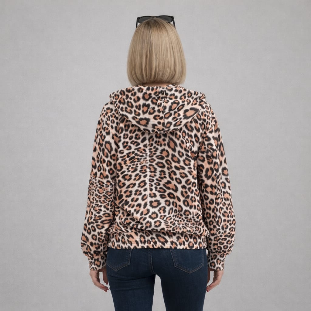 Tiger Print Zip Up Jacket