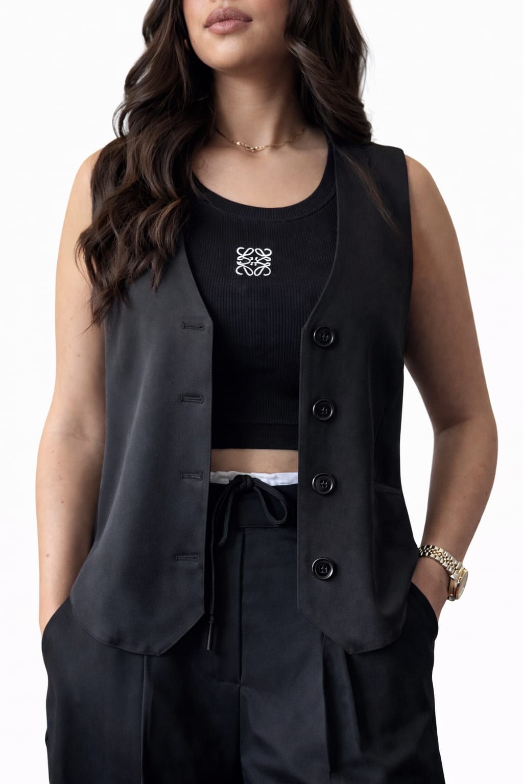 Crepe vest