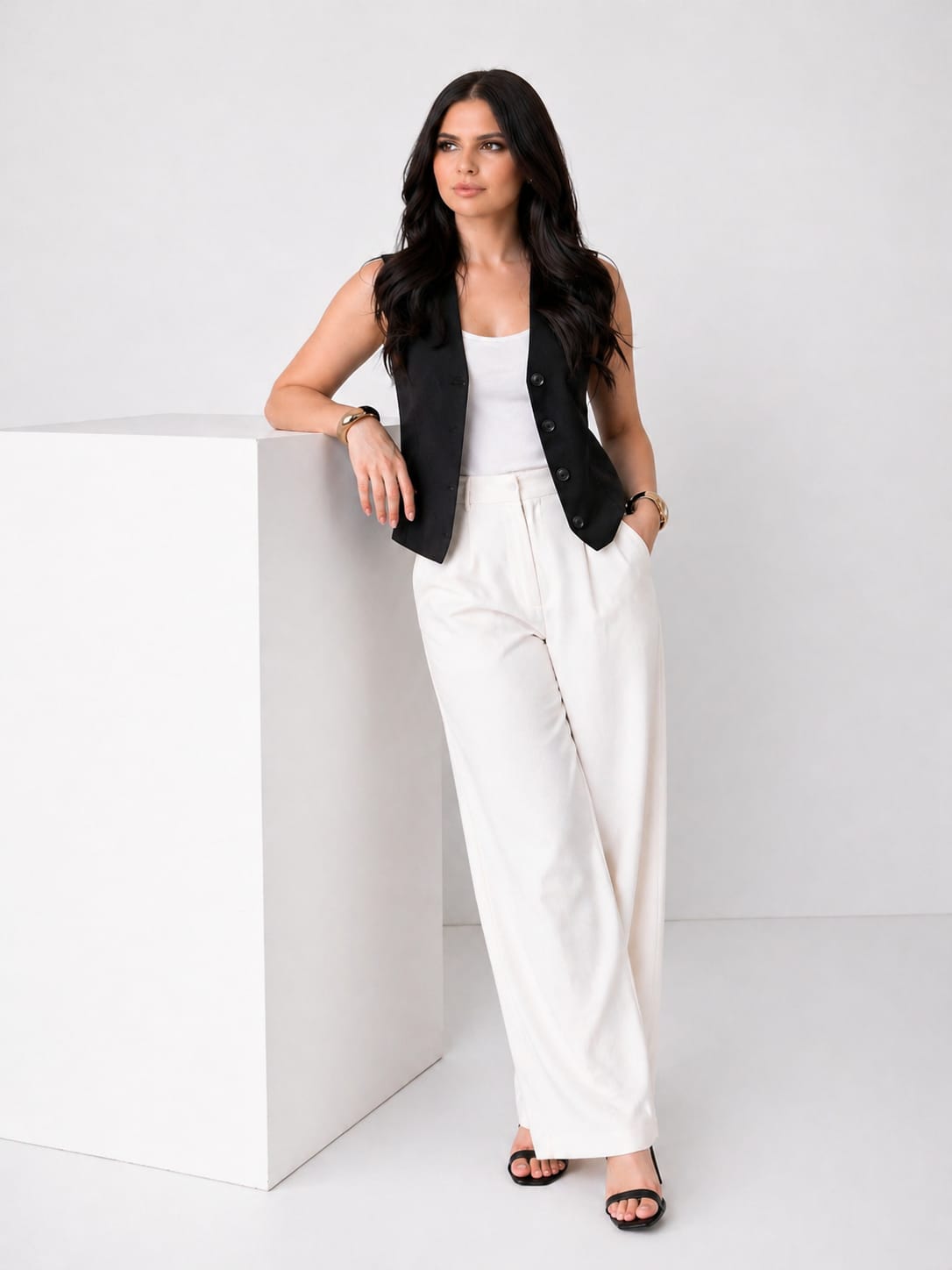 Crepe vest