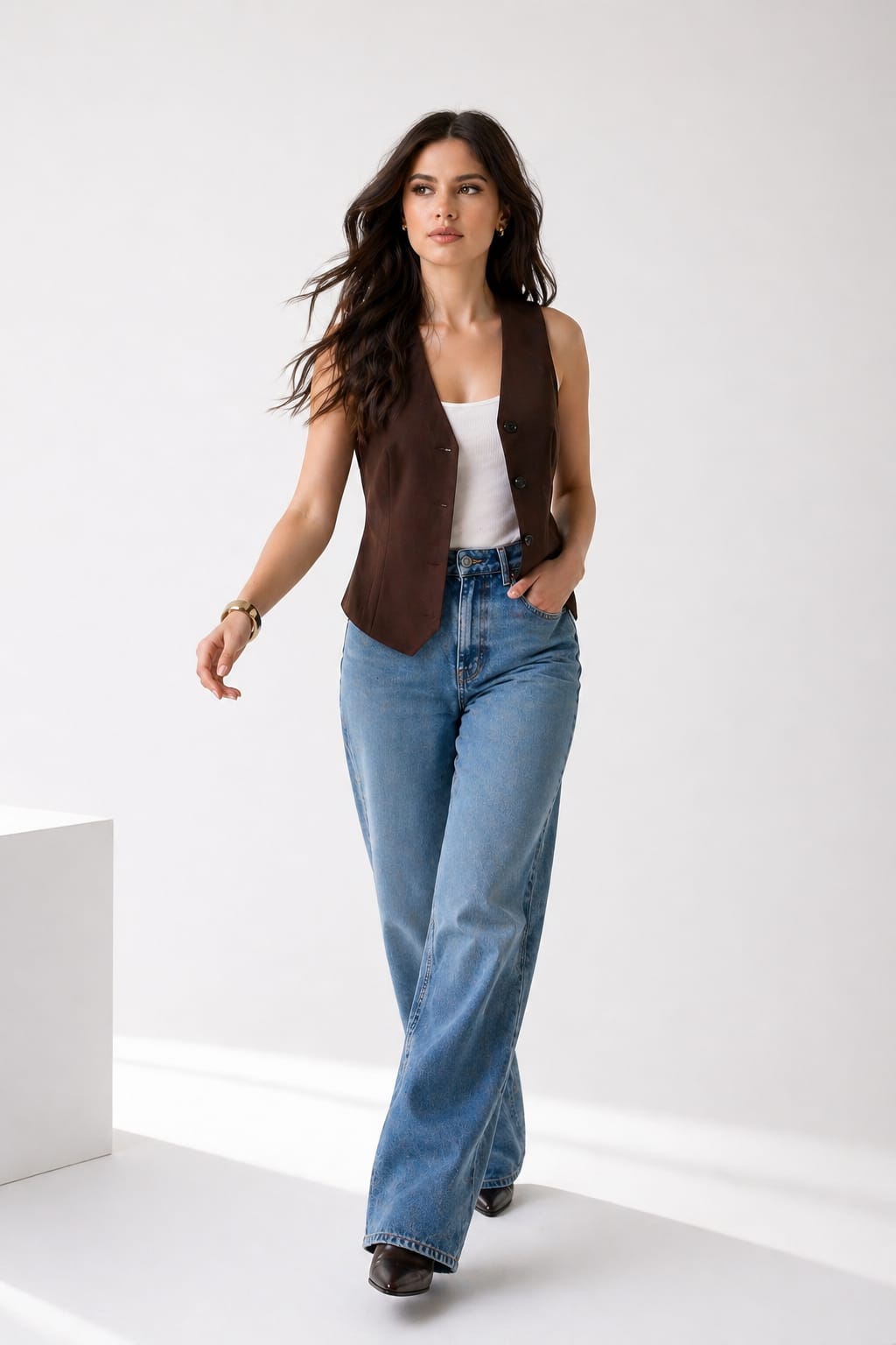 Crepe vest