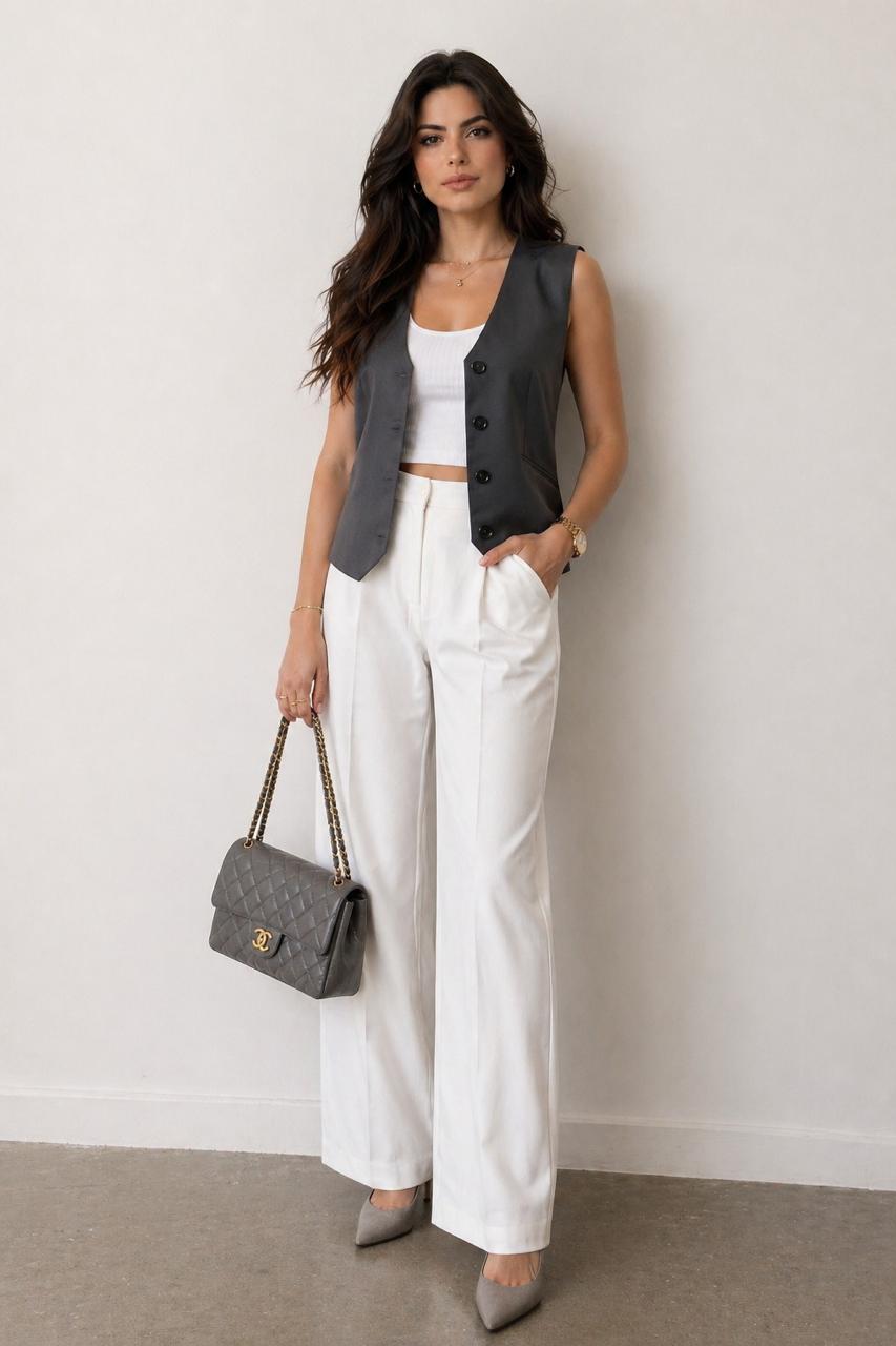 Crepe vest