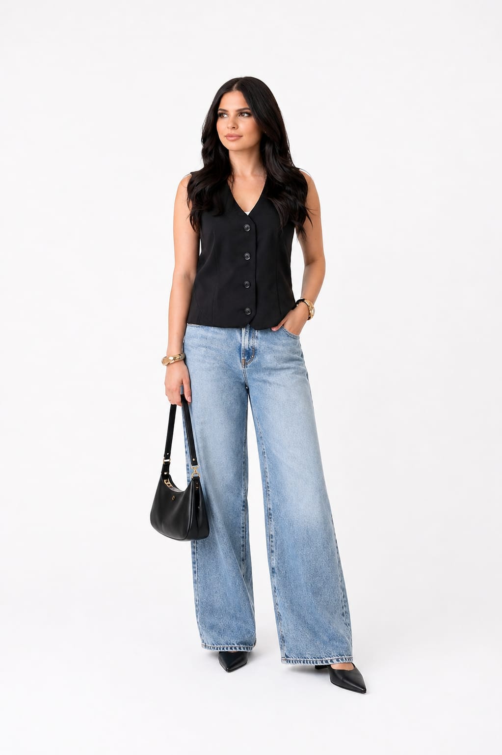 Crepe vest