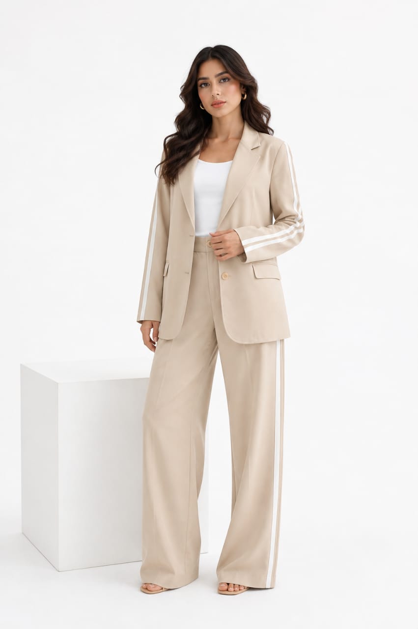 Side Strip Blazer Set