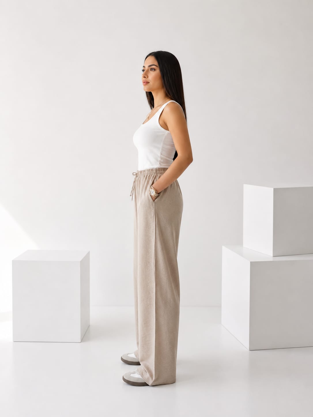 Wide Leg Linen Trousers