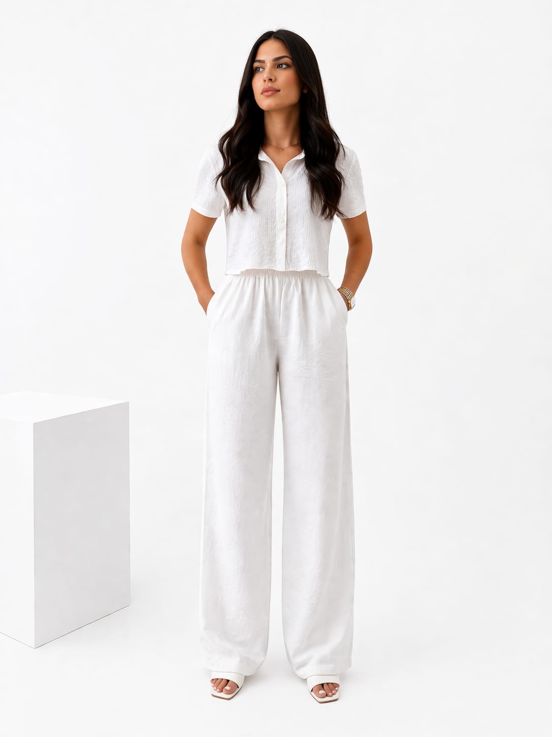 Wide Leg Linen Trousers