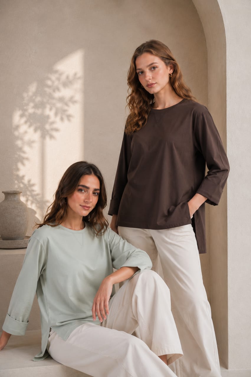 Folded Sleeves T-Shirt