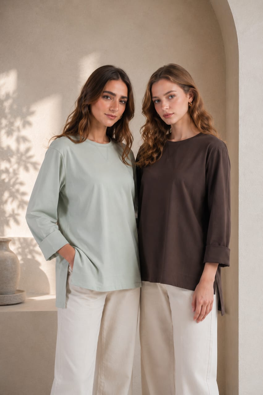 Folded Sleeves T-Shirt