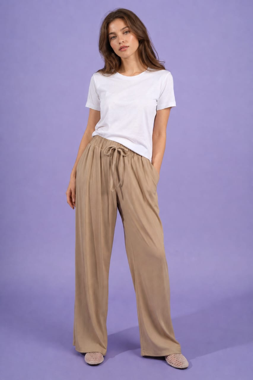 Ribbed Wide Leg Pants