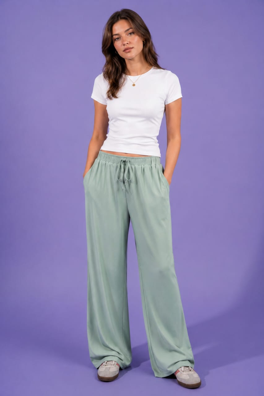 Ribbed Wide Leg Pants
