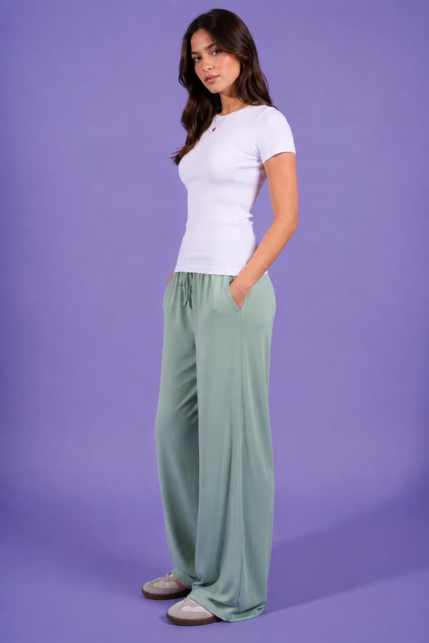 Ribbed Wide Leg Pants