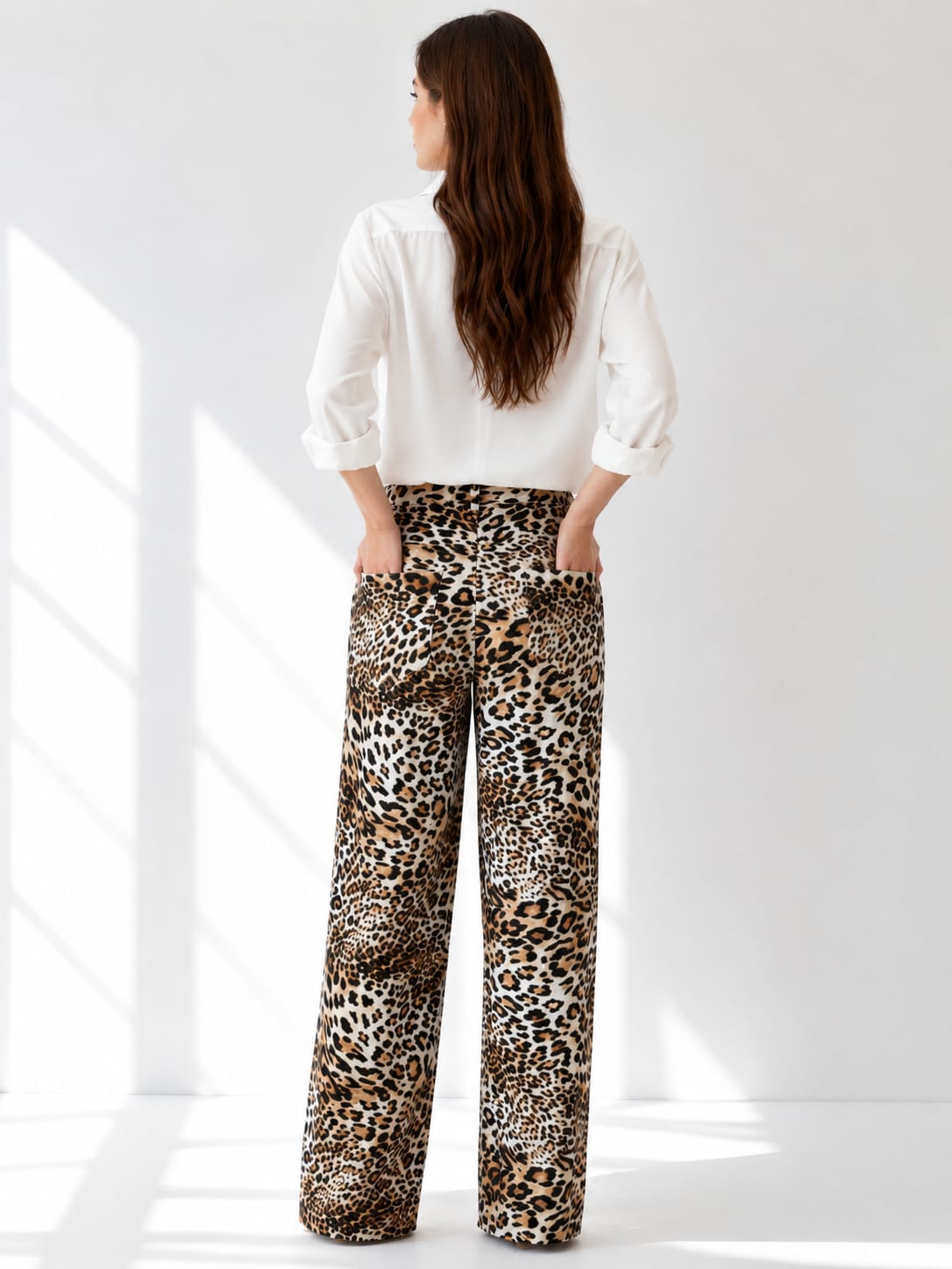 Tiger Print Gabardine Pants