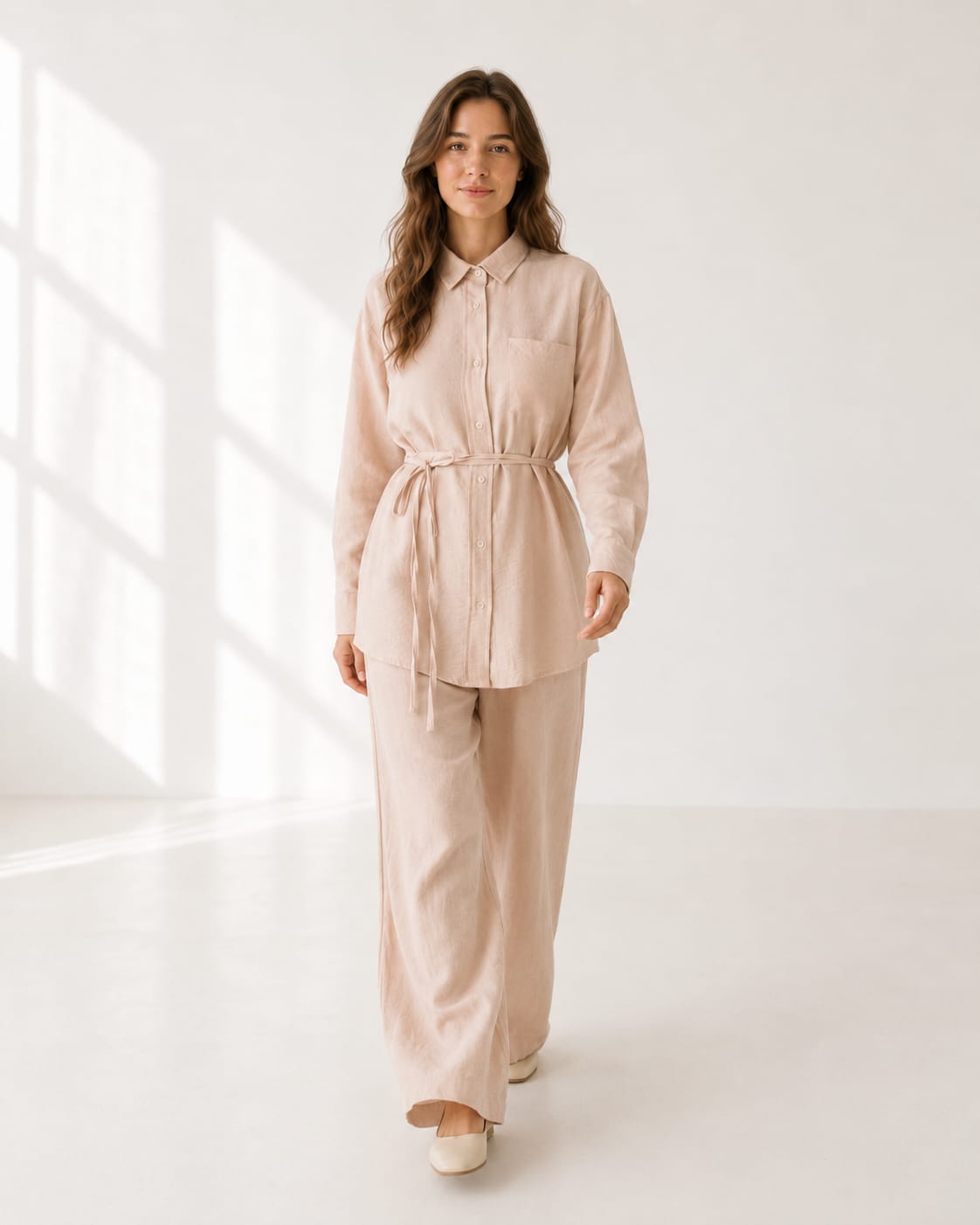 Shirt With Wide Leg Trousers set