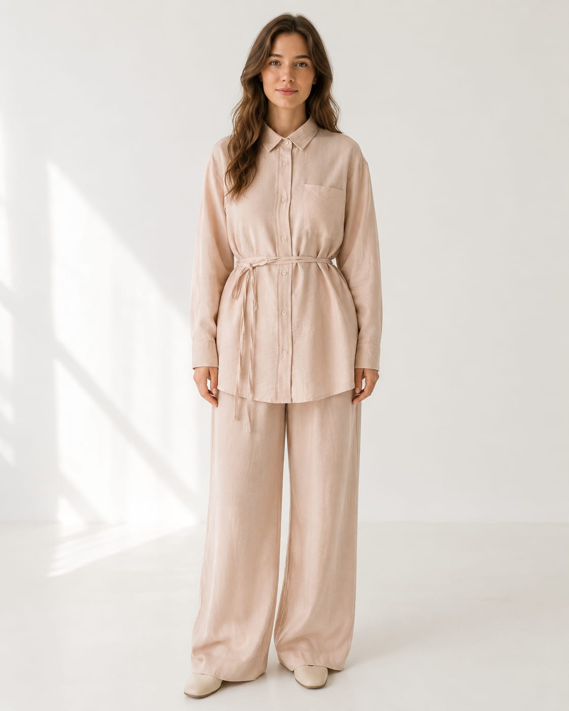Shirt With Wide Leg Trousers set