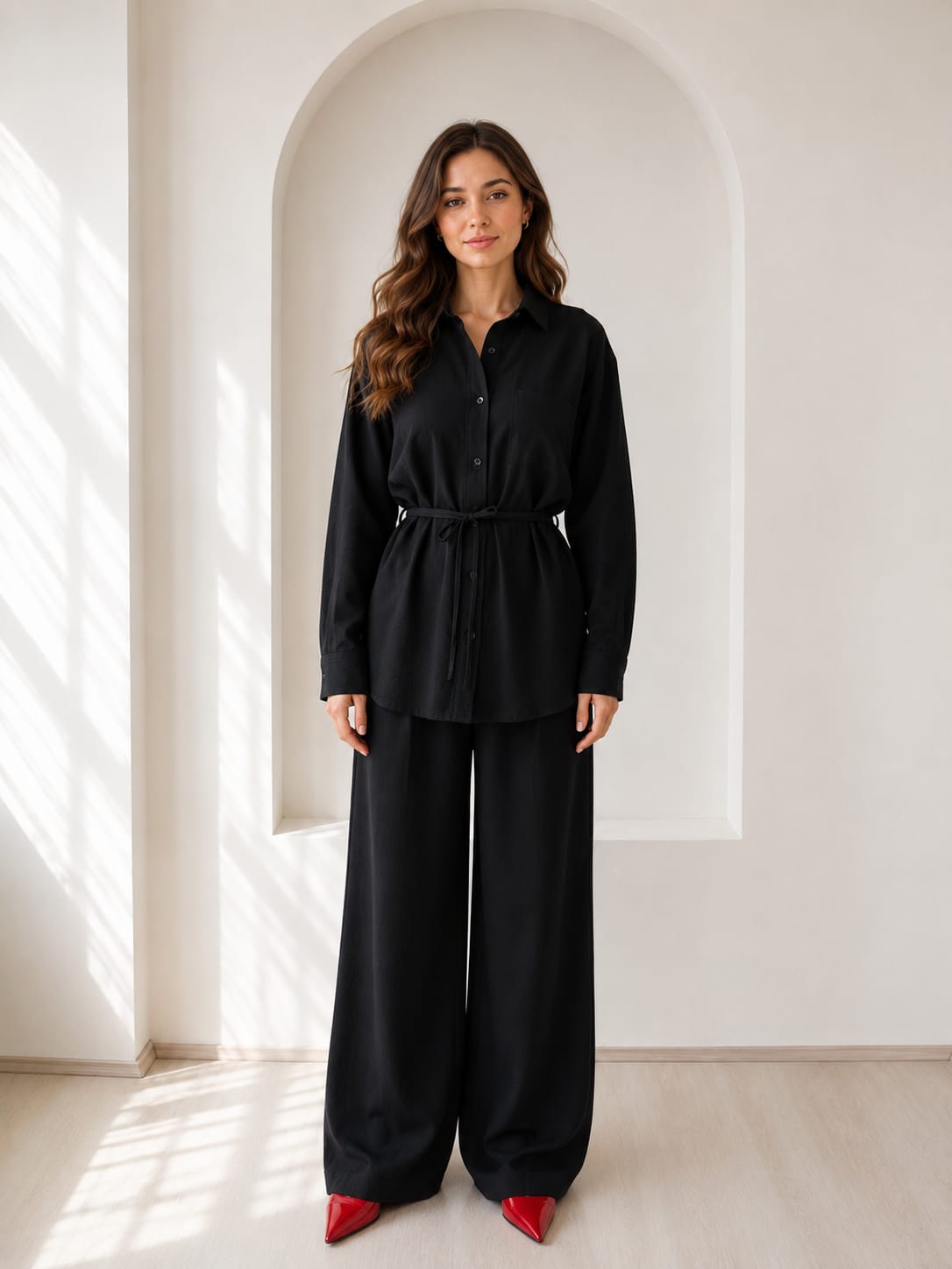 Shirt With Wide Leg Trousers set