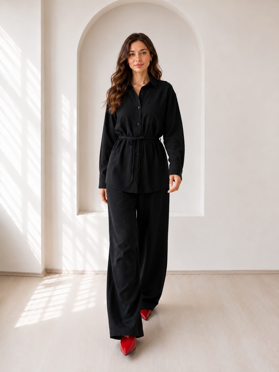 Shirt With Wide Leg Trousers set