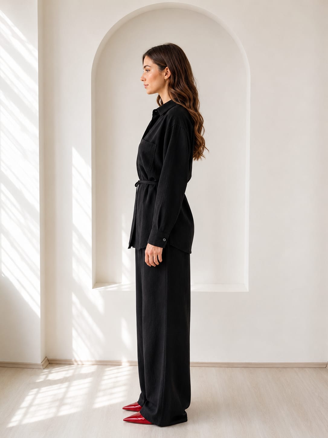 Shirt With Wide Leg Trousers set