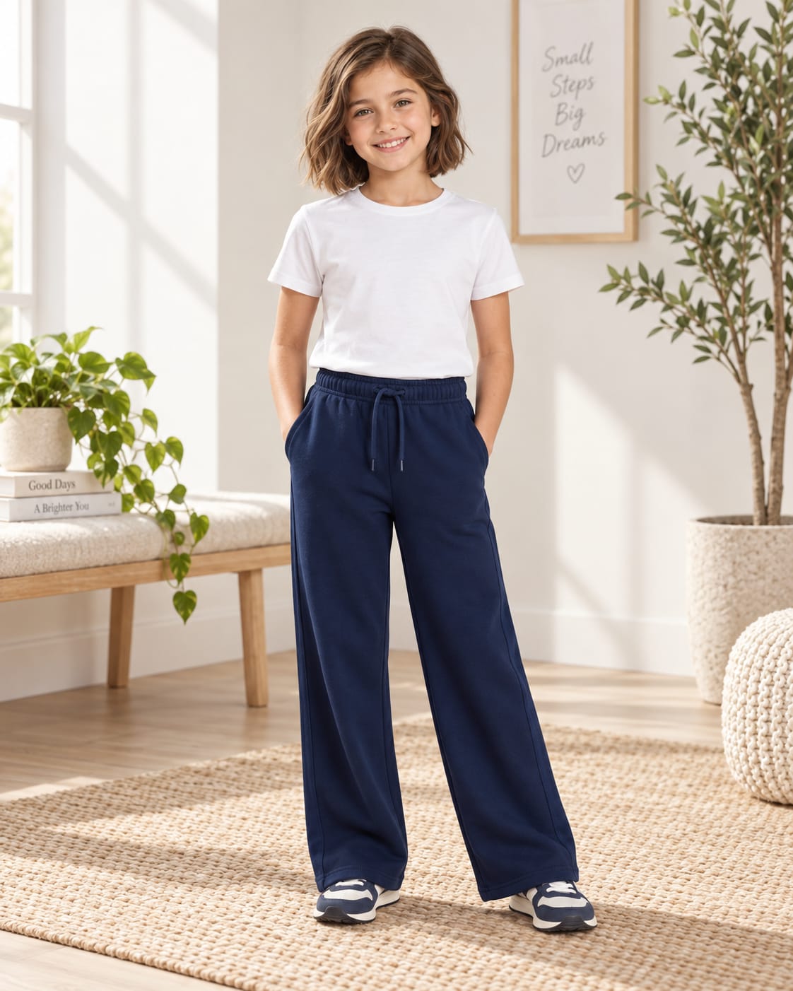 Straight leg trousers