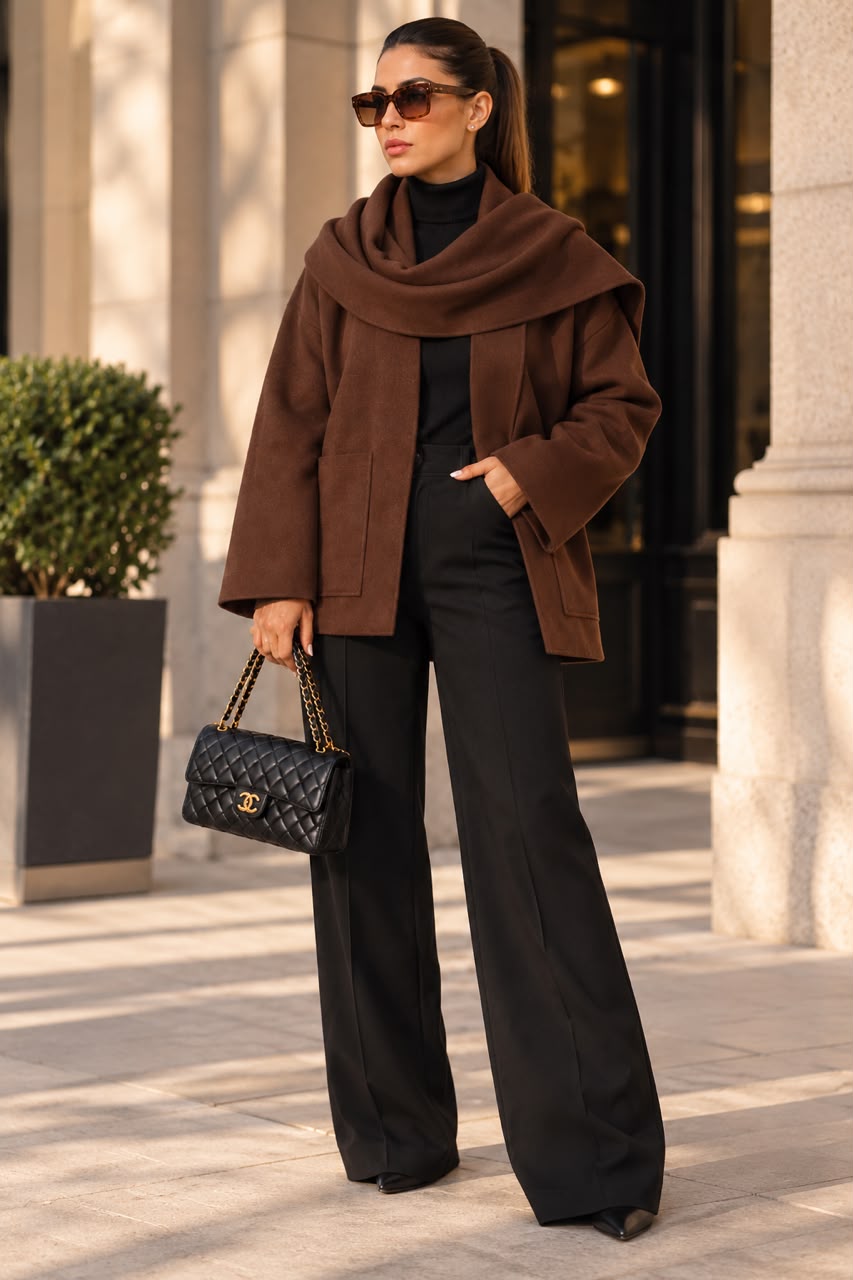 Winter Wool Scarf Jacket