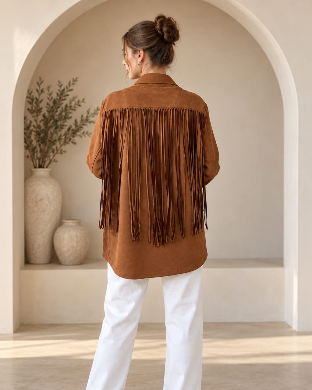 Suede Blazer In Camel