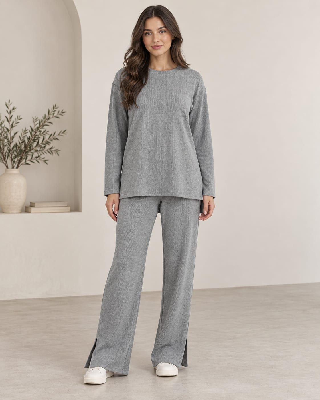 Ribbed Side Slit Set