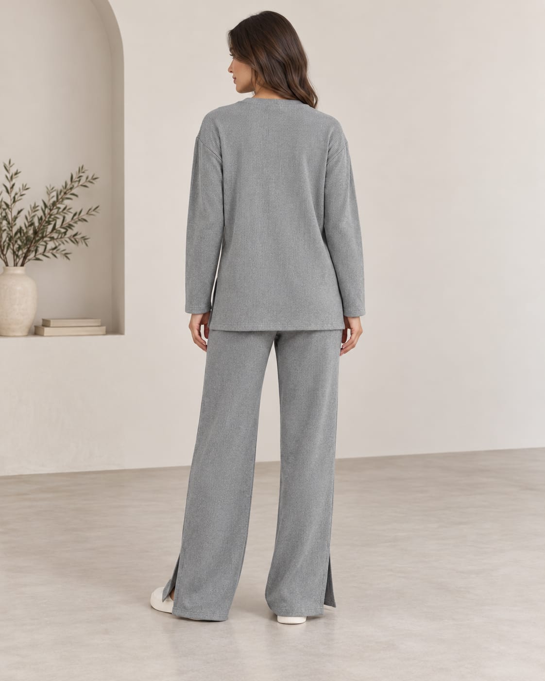 Ribbed Side Slit Set