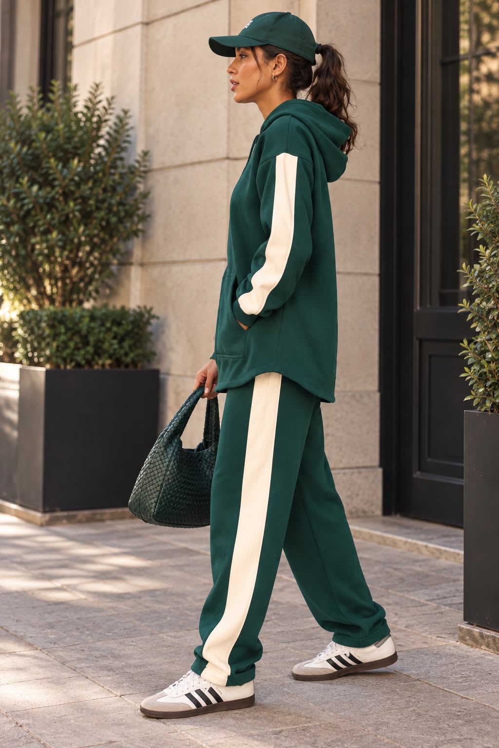 Fleece White Stripe Set