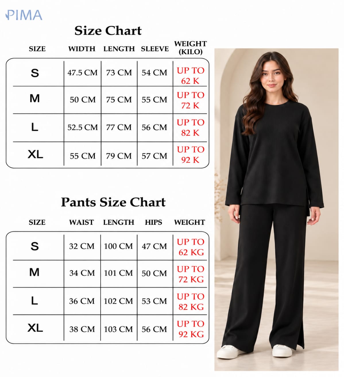Ribbed Side Slit Set