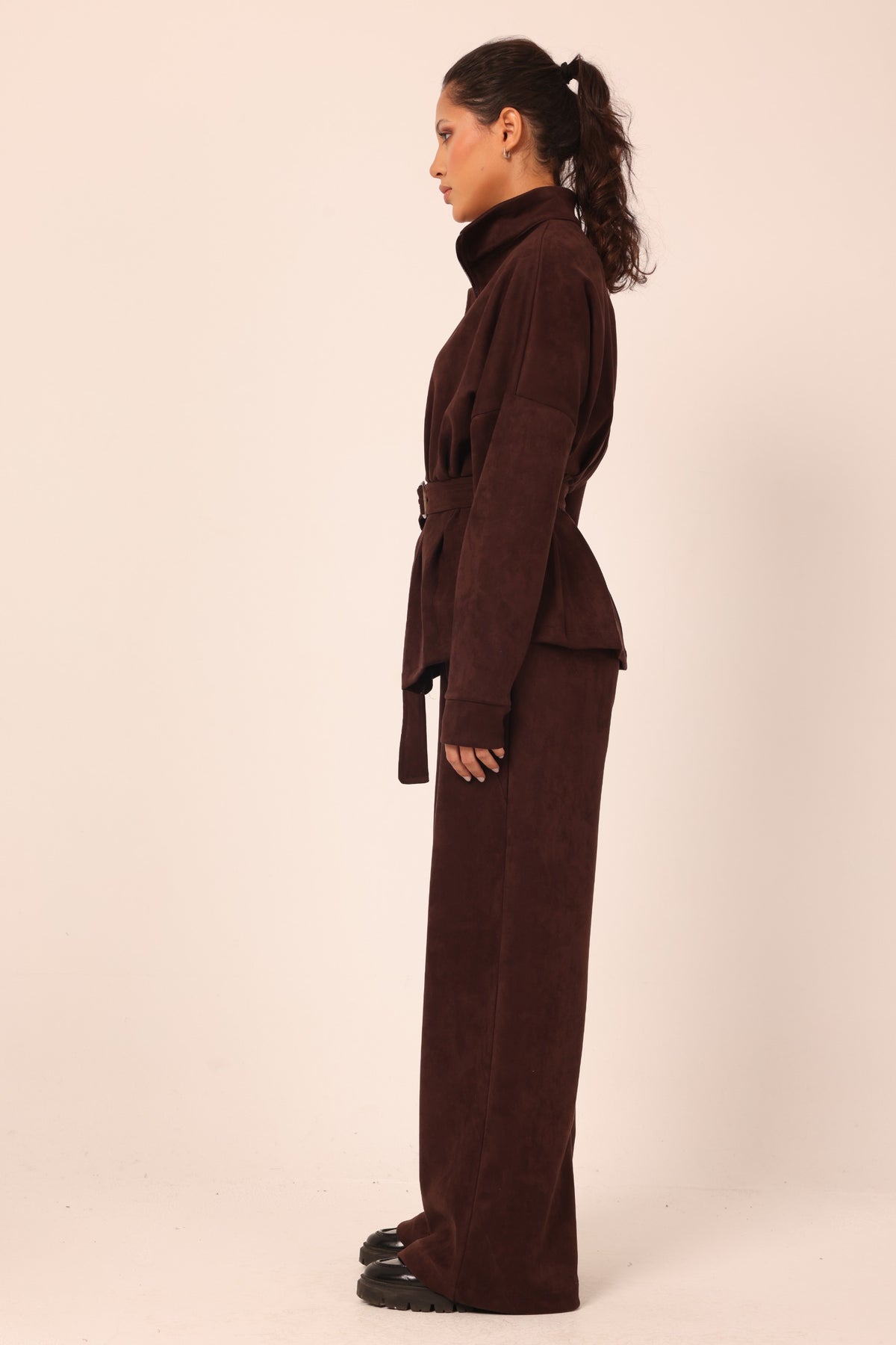 Belted jacket set