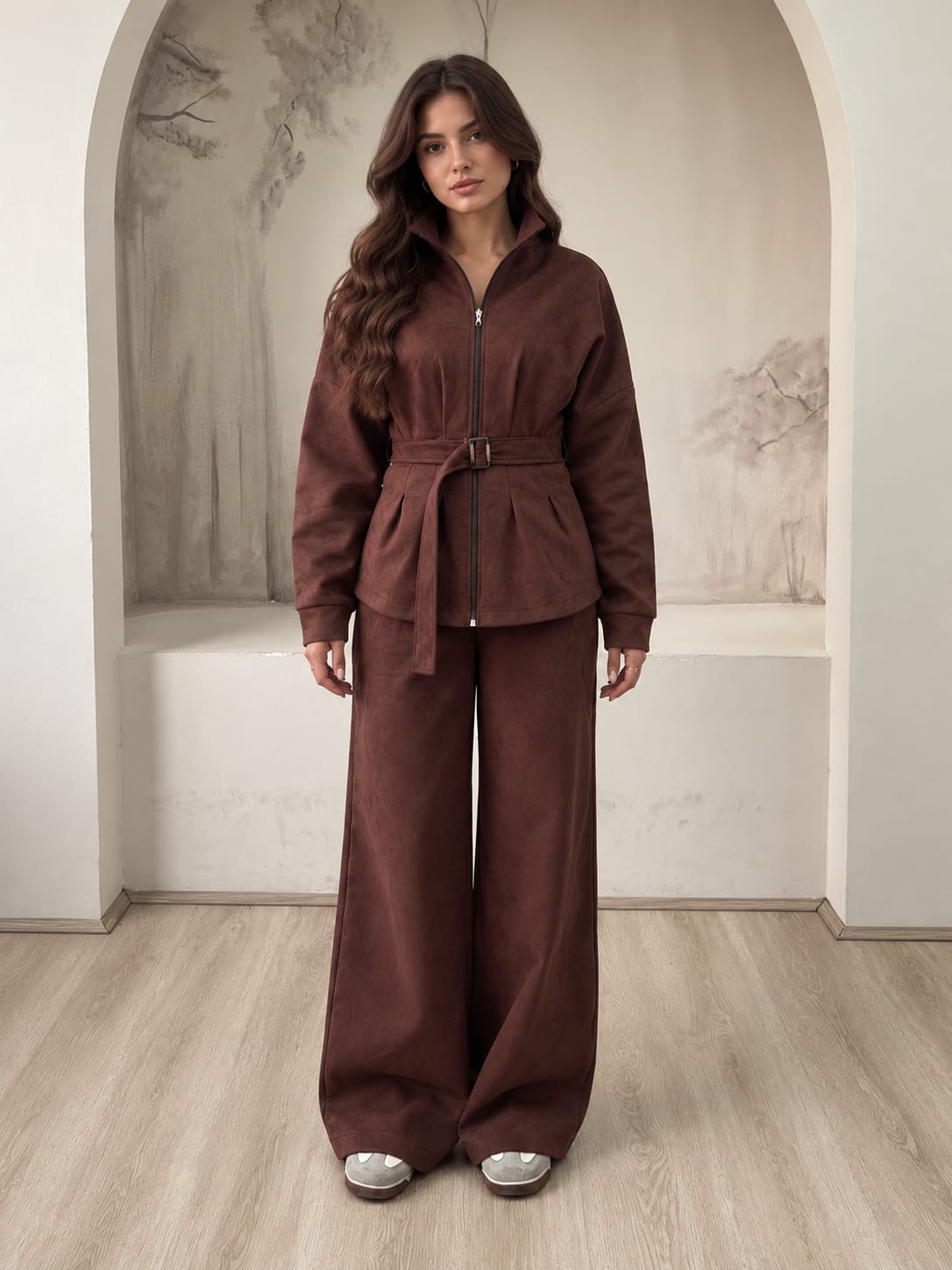 Belted jacket set
