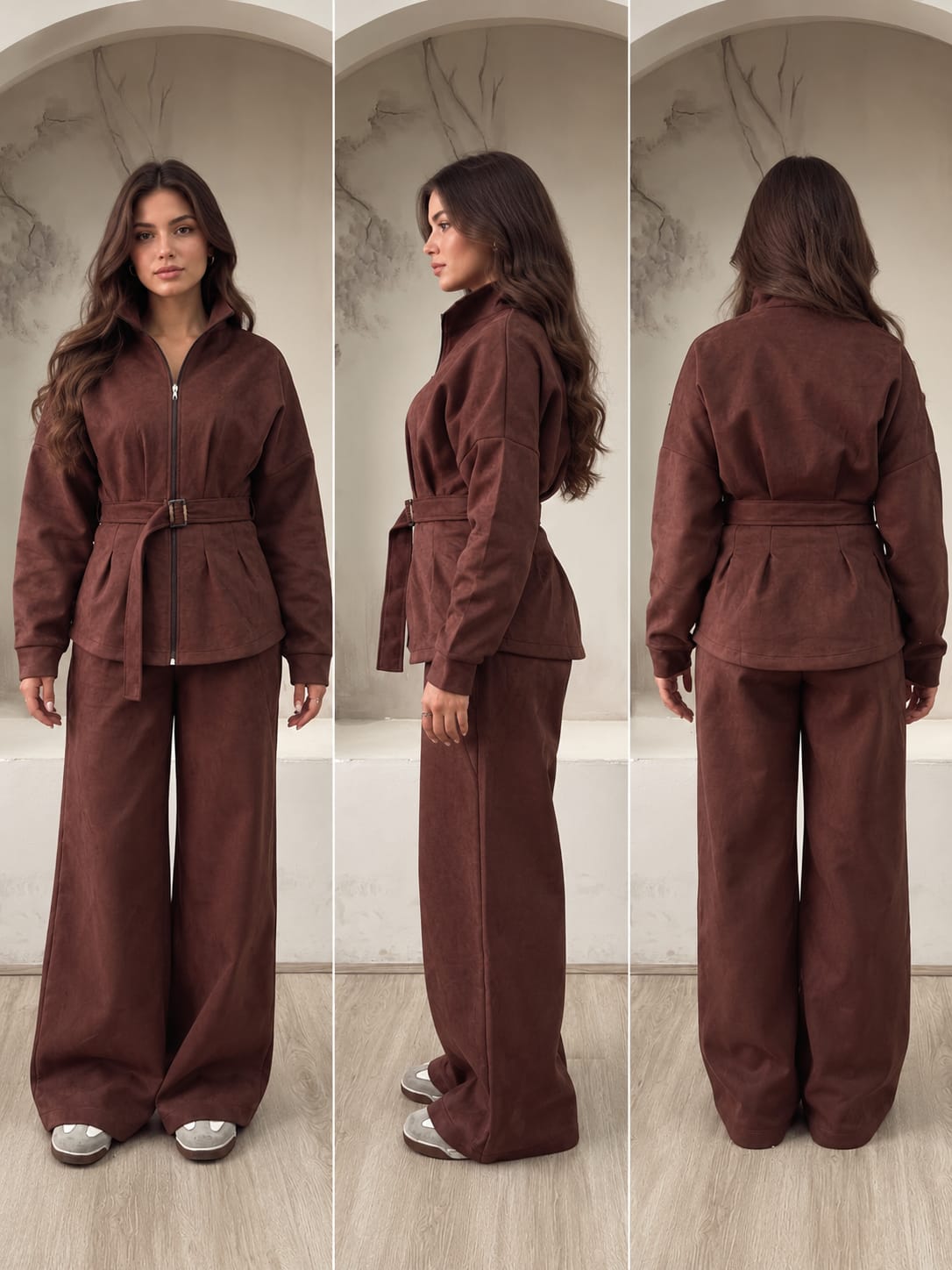 Belted jacket set
