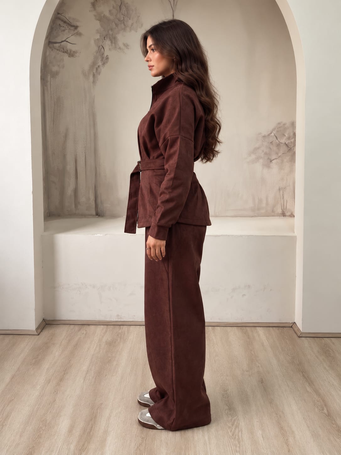 Belted jacket set