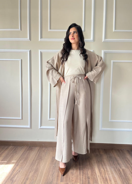 Warrped Trouser Set |Beige