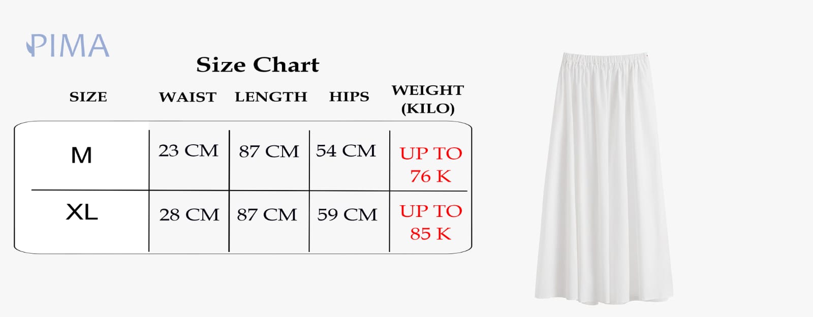 Skirt Inner Lining | White
