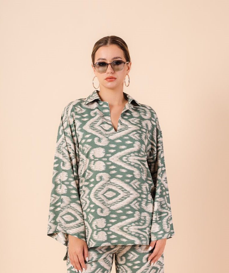 Printed Blouse Summer I Green