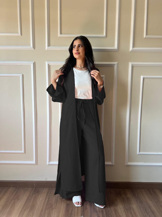 Warrped Trouser Set |Black