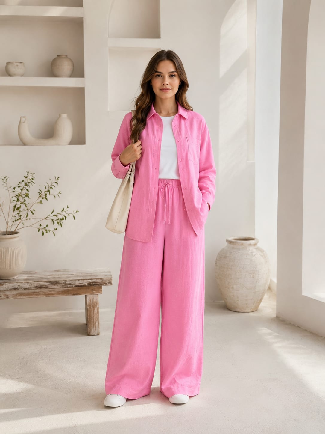 Shirt With Wide Leg Trousers set