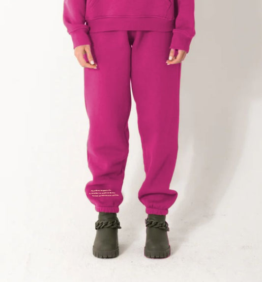 Basic Fleece Sweatpants In Fuchsia