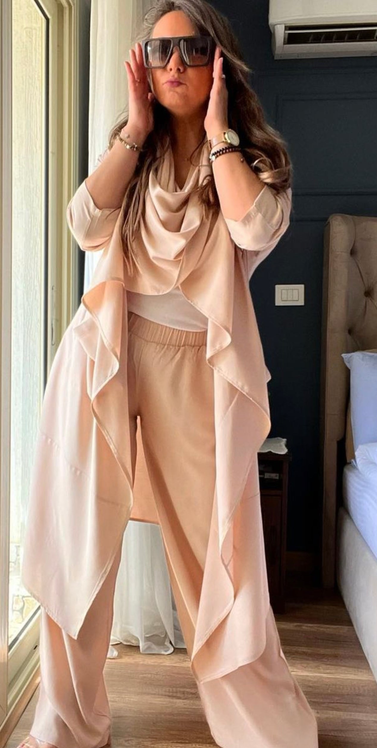 Wrap It Up Kimono Set In Beige