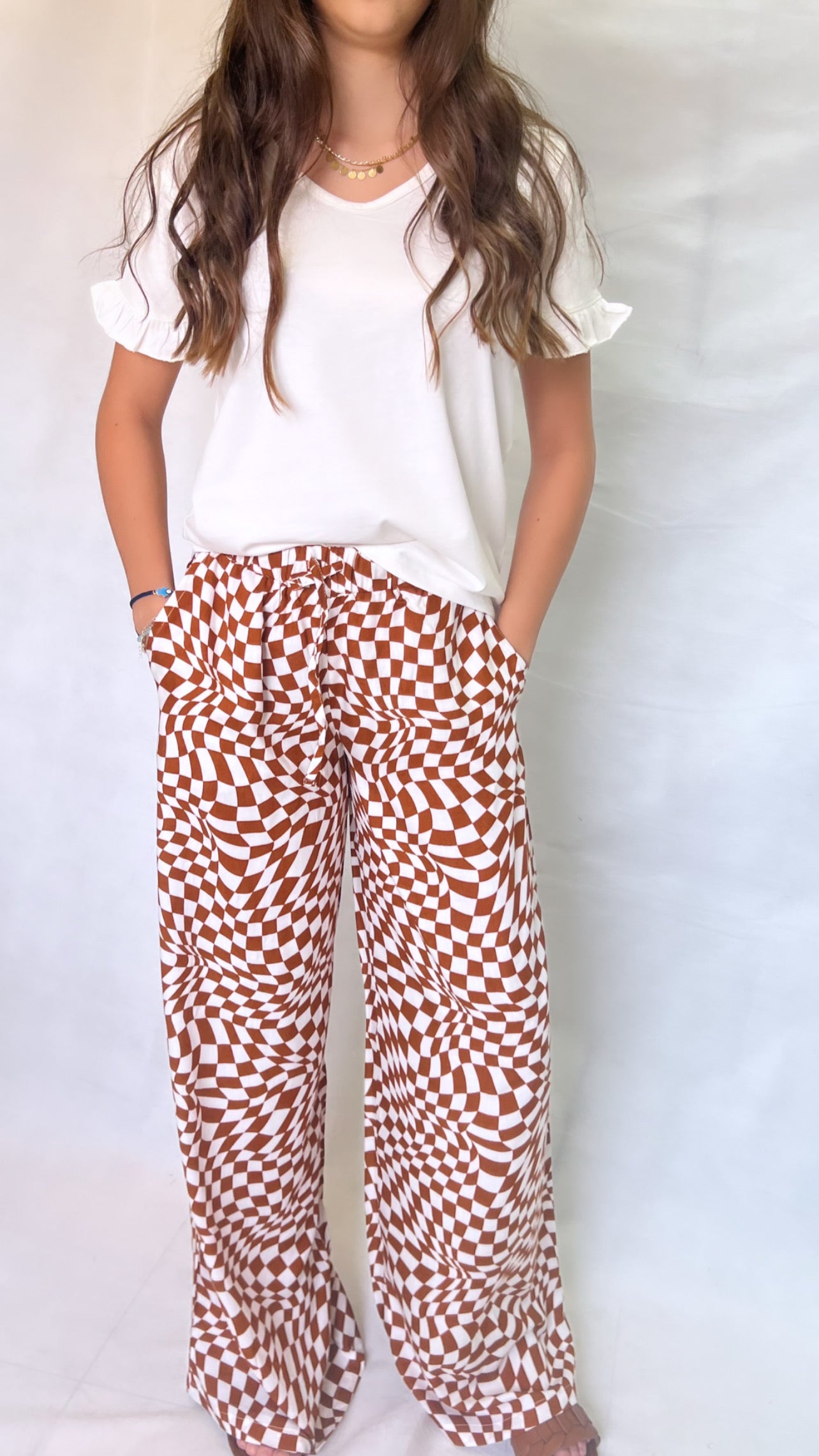Plaid Pajama Set / Brown