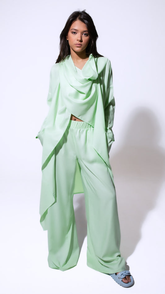 Wrap It Up Kimono Viscose Set In Mint