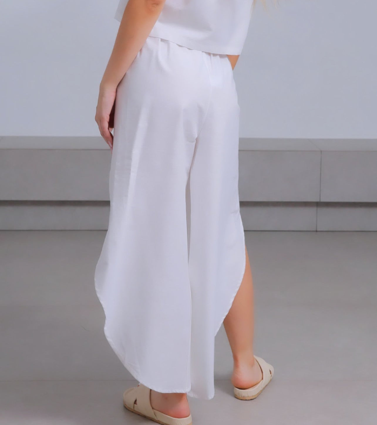 Beach Cover up Pants In White