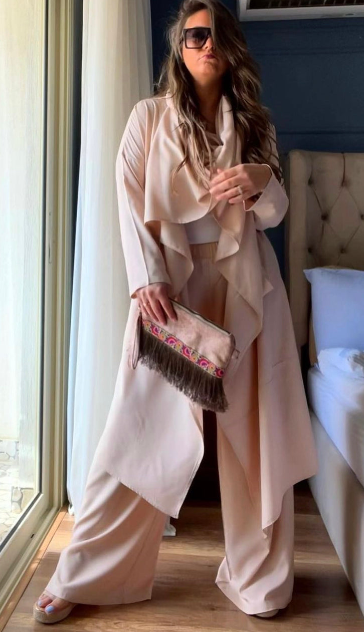 Wrap It Up Kimono Set In Beige
