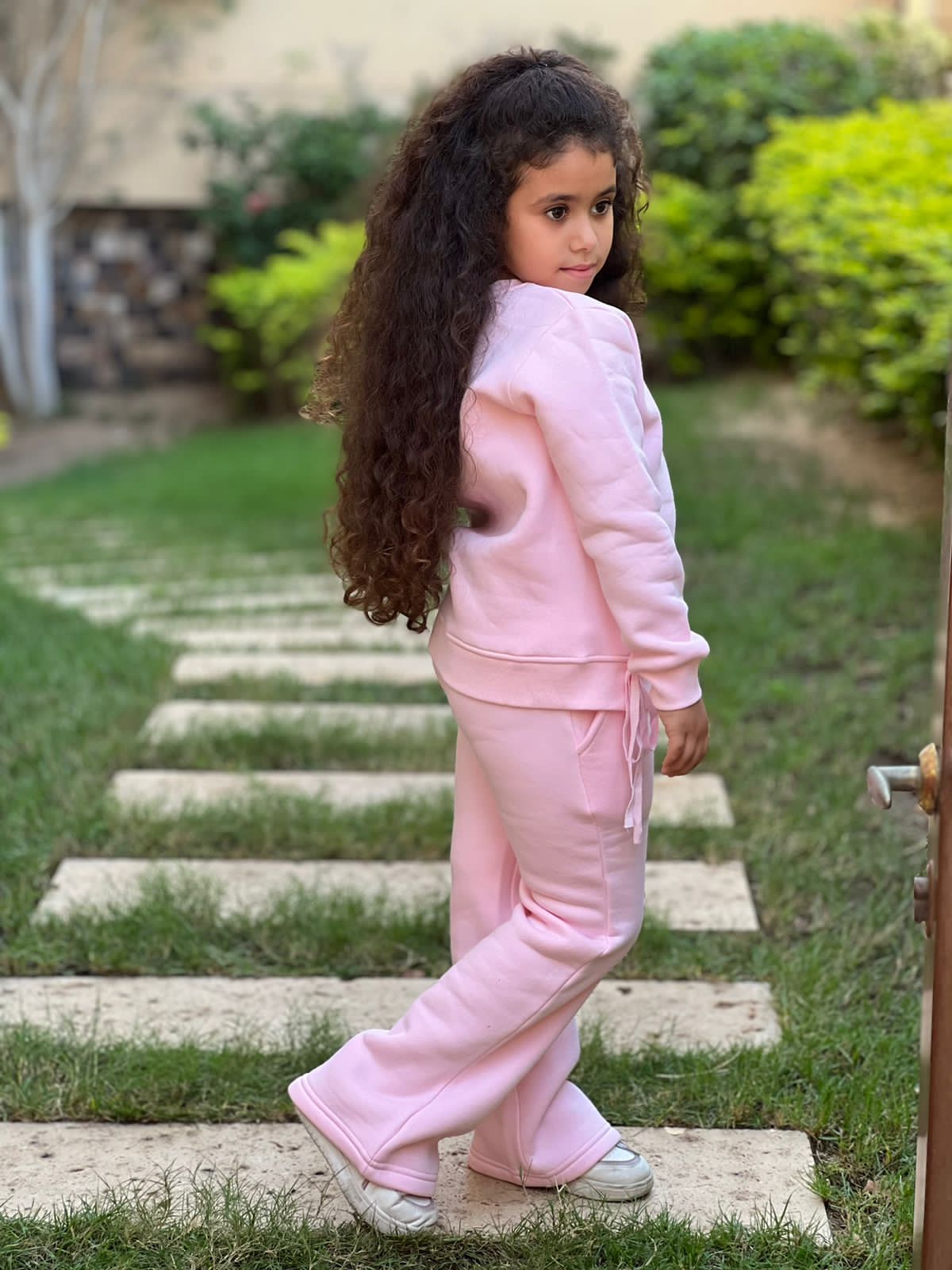 Girls Straight-Leg Melton Set in Pink