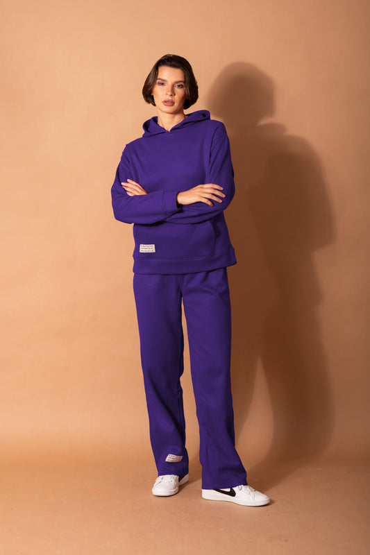 Wide-Leg Fleece Set In Ultra Violet