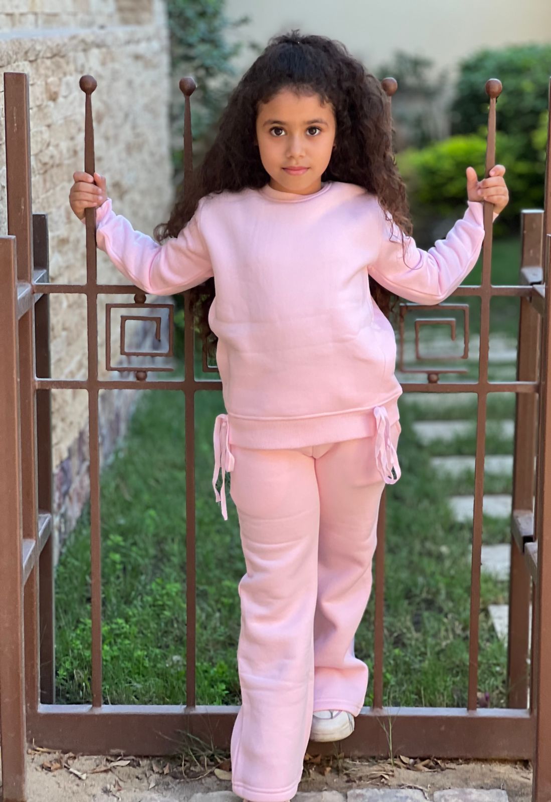 Girls Straight-Leg Melton Set in Pink
