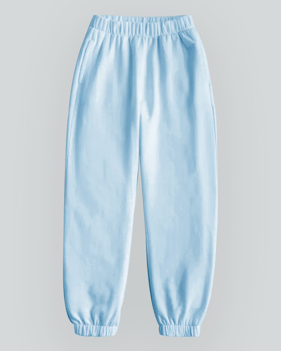 Asymmetrical Melton Buttoned Set In Baby-Blue