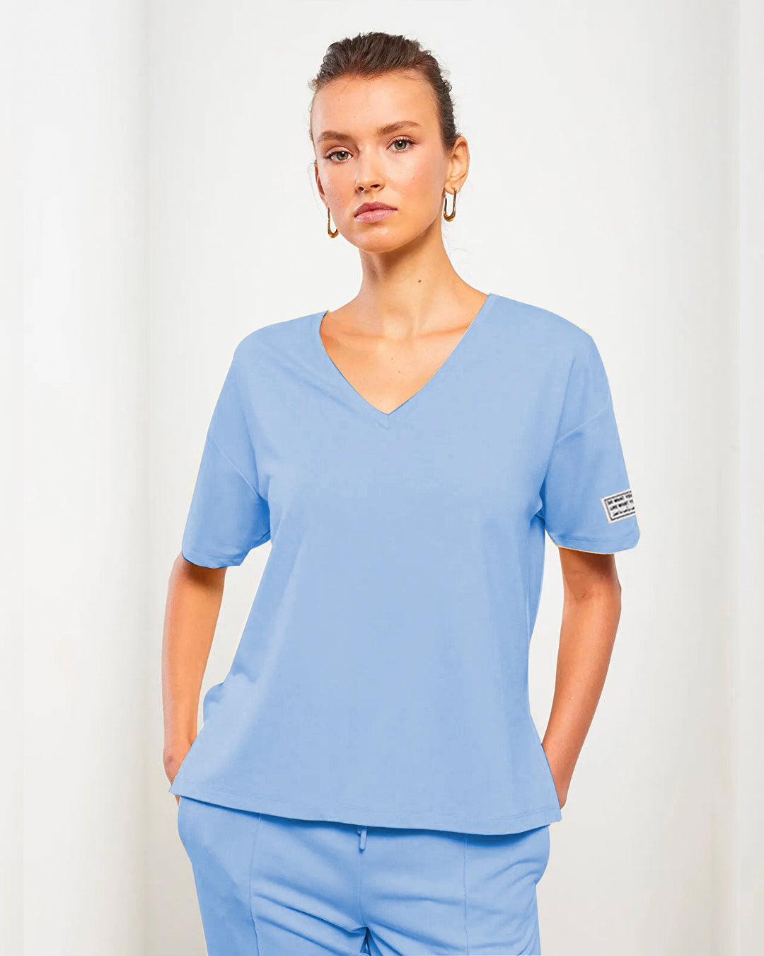 Basic V Neck Tracksuit | Baby Blue